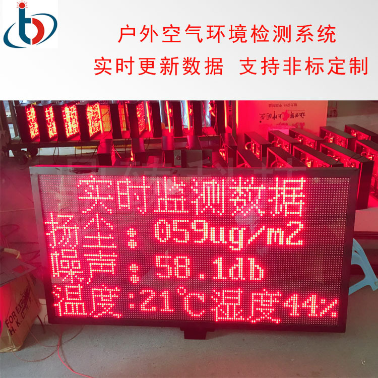 戶外4行8字環(huán)?？諝赓|(zhì)量檢測屏 粉塵看板工地?fù)P